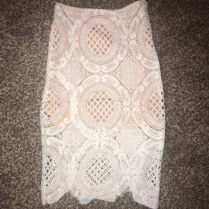Ruby May white lace midi skirt